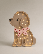 LITTLE LIGHTS-Veilleuse Little Lights - Caniche Lotta | Cœurs Rouges sur Rose