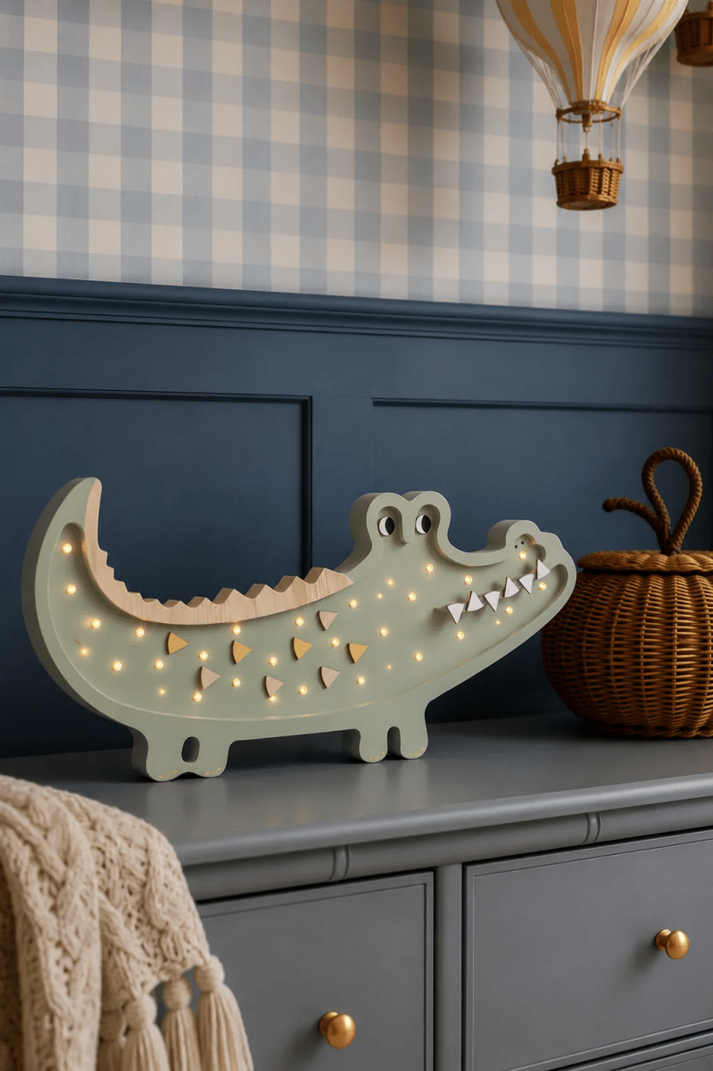 LITTLE LIGHTS-Veilleuse Little Lights - Crocodile | Kaki Pastel