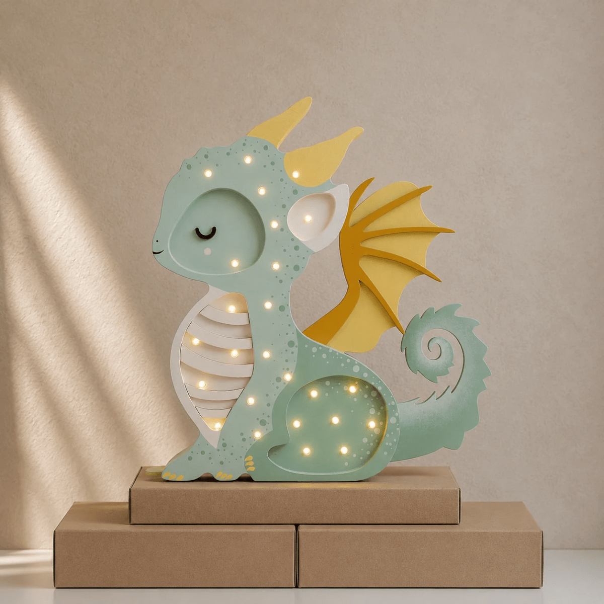 LITTLE LIGHTS-Veilleuse Little Lights - Dragon | Vert Chasseur