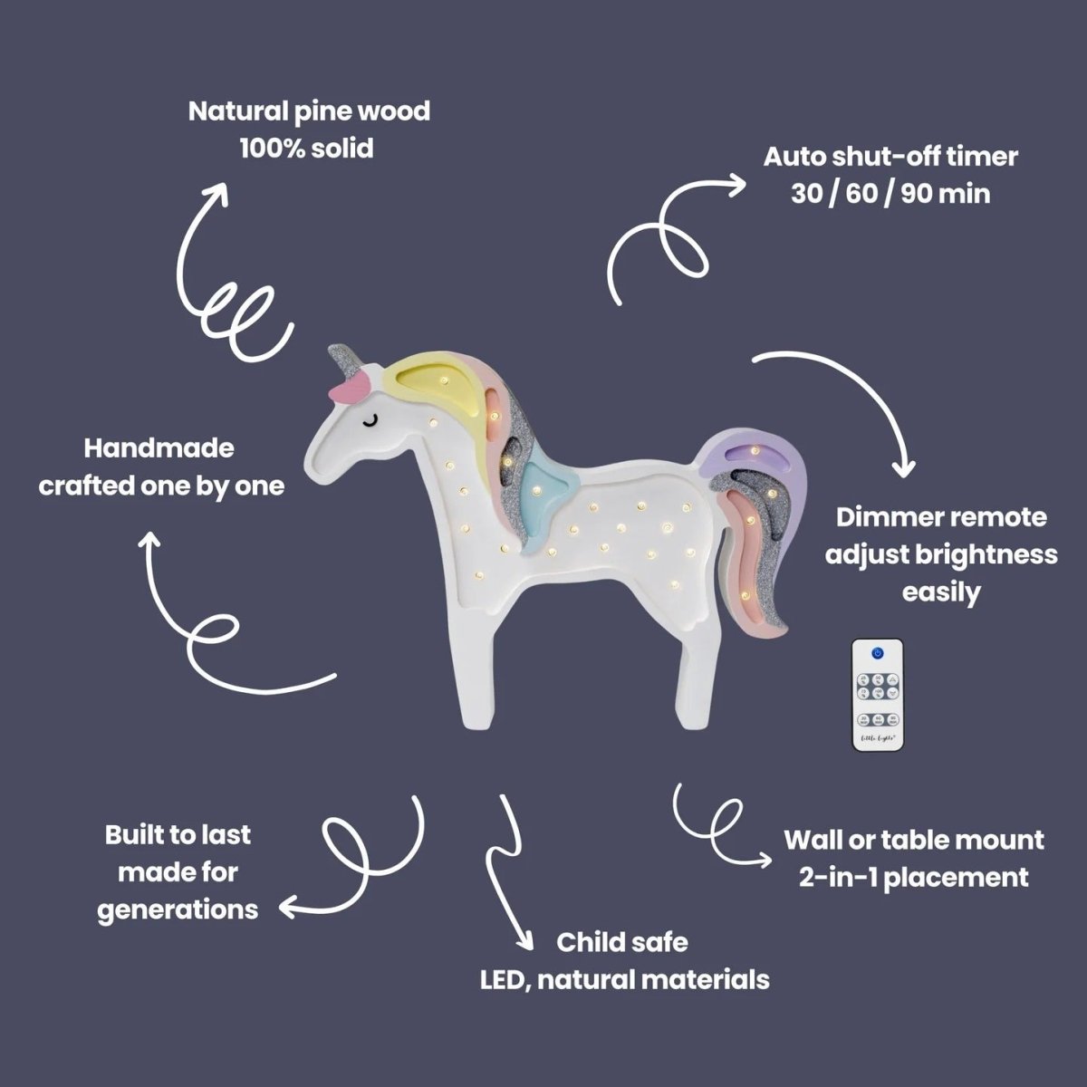 LITTLE LIGHTS-Veilleuse Little Lights - Licorne | Arc-en-ciel Magique