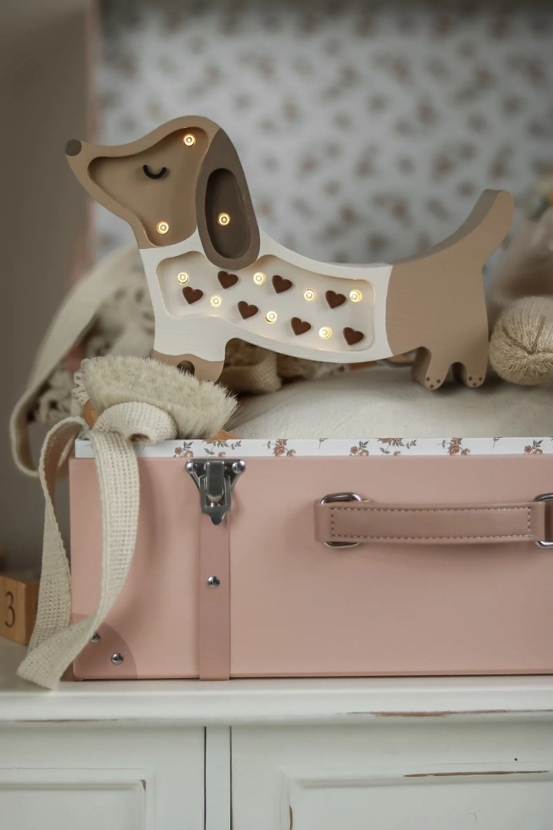 LITTLE LIGHTS-Veilleuse Mini Little Lights - Chiot Teckel | Cœur Chocolat