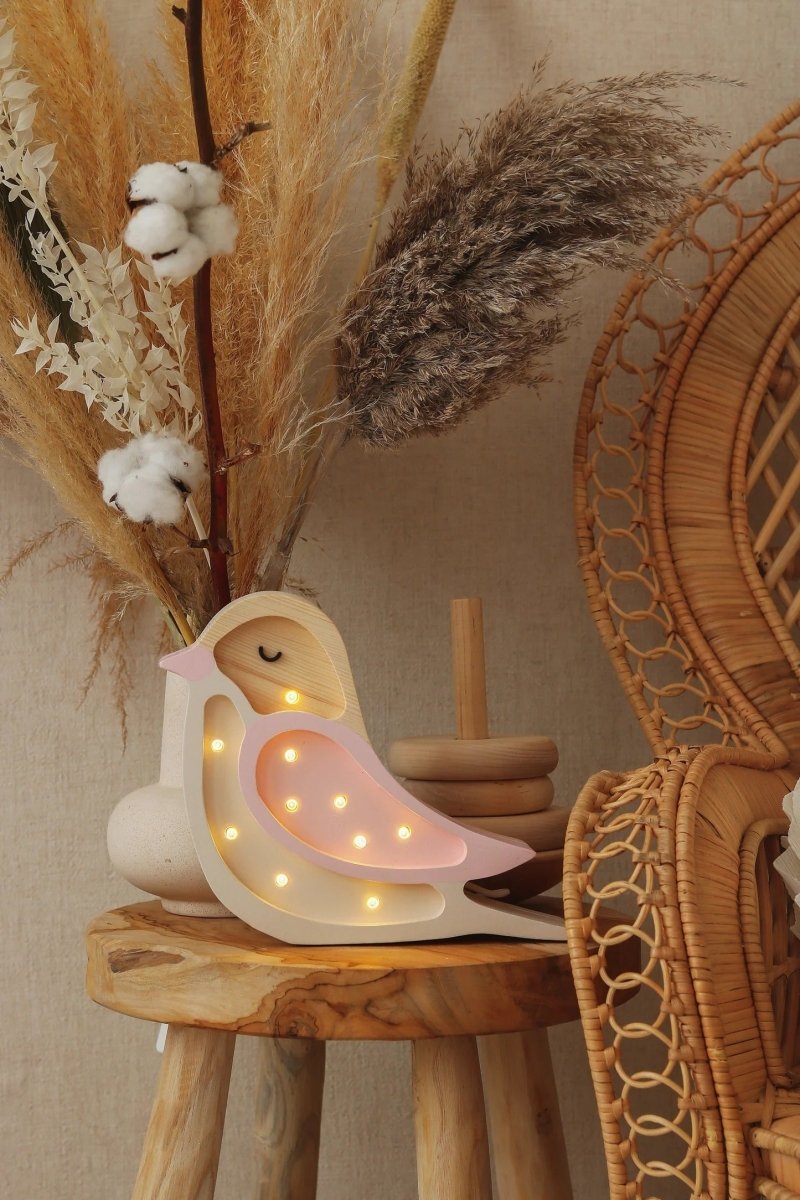 LITTLE LIGHTS-Veilleuse Mini Little Lights - Oiseau | Crème Fraise