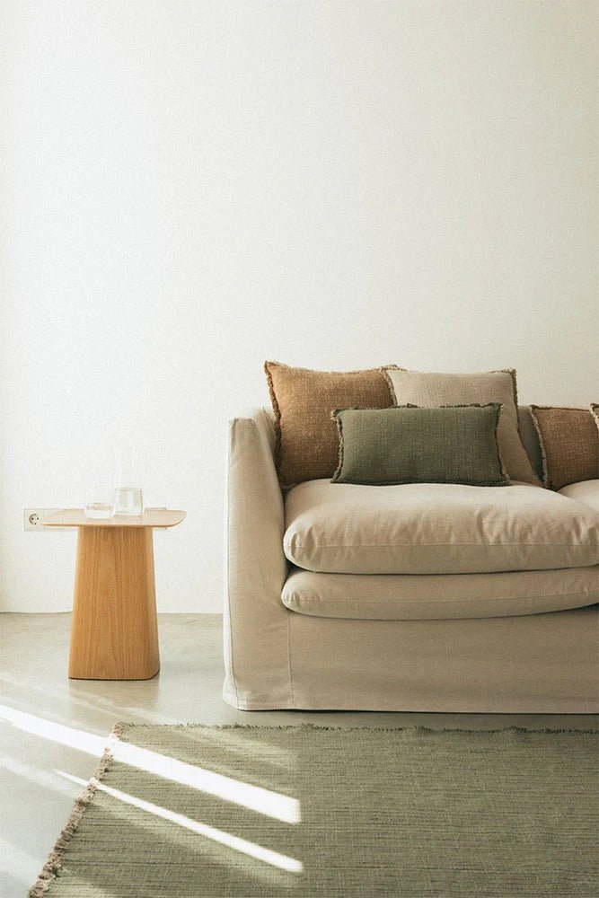 LORENA CANALS - Coussin Carré Tissé Main Kaki