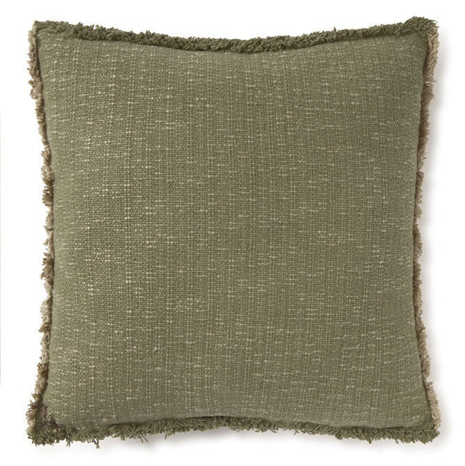 LORENA CANALS - Coussin Carré Tissé Main Kaki