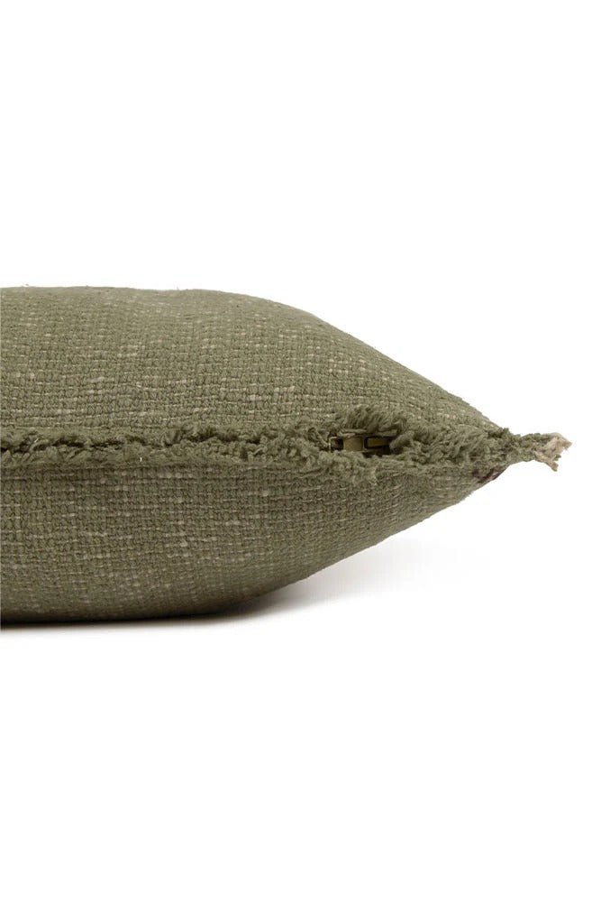 LORENA CANALS - Coussin Carré Tissé Main Kaki