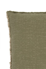 LORENA CANALS - Coussin Carré Tissé Main Kaki