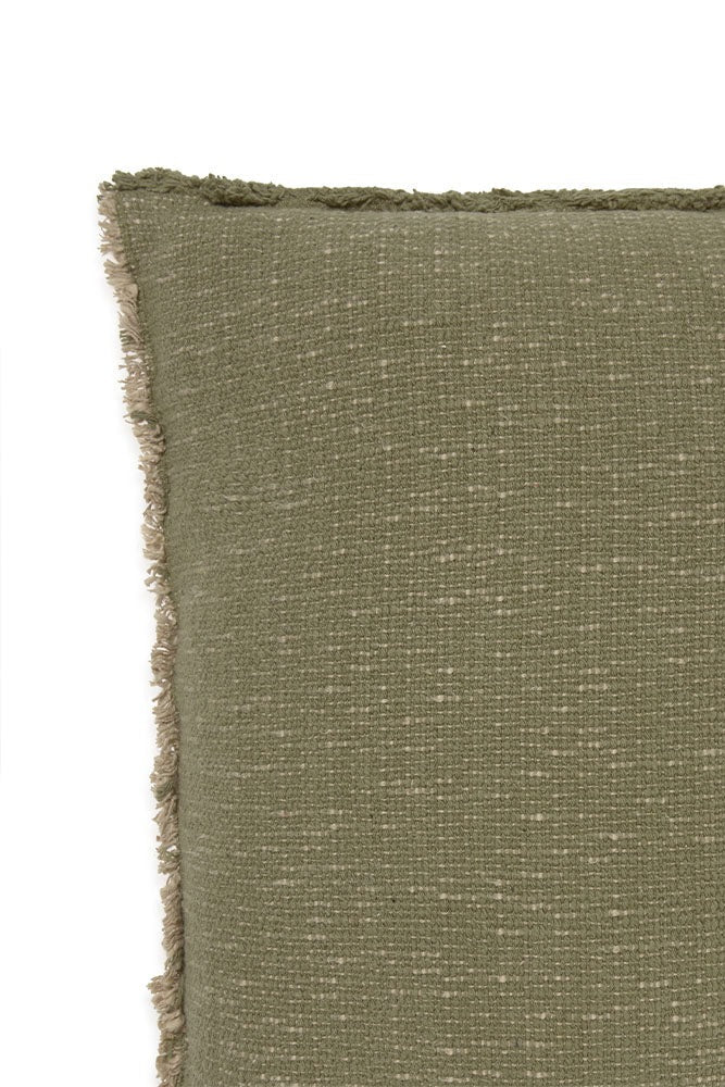 LORENA CANALS - Coussin Carré Tissé Main Kaki