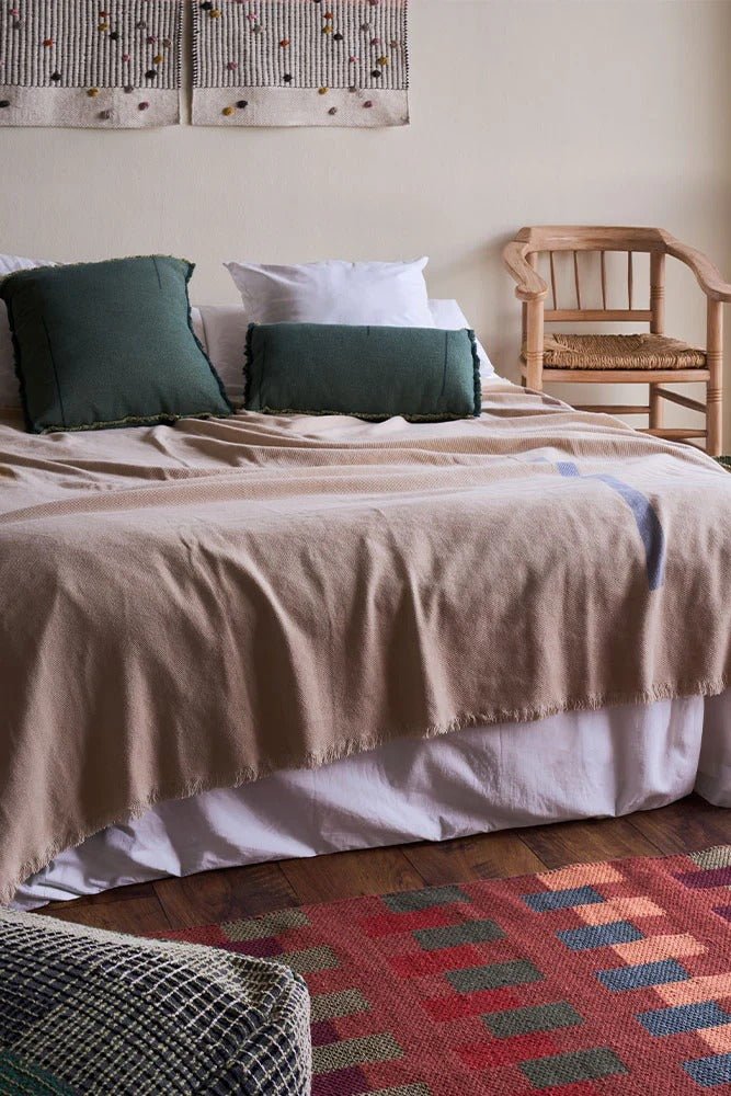 LORENA CANALS - Coussin Carré Vertical Duck Green