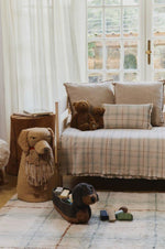 LORENA CANALS - Coussin Tissé Main Bleu Sauge