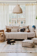 LORENA CANALS - Coussin Tissé Main Bleu Sauge