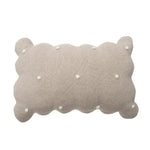 LORENA CANALS - Coussin Tricoté Biscuit Dune Blanc