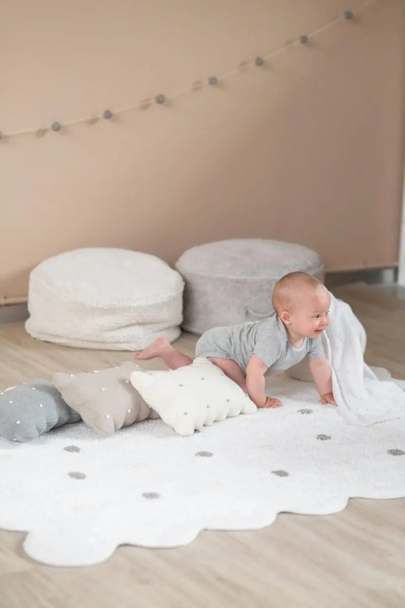 LORENA CANALS - Coussin Tricoté Biscuit Dune Blanc