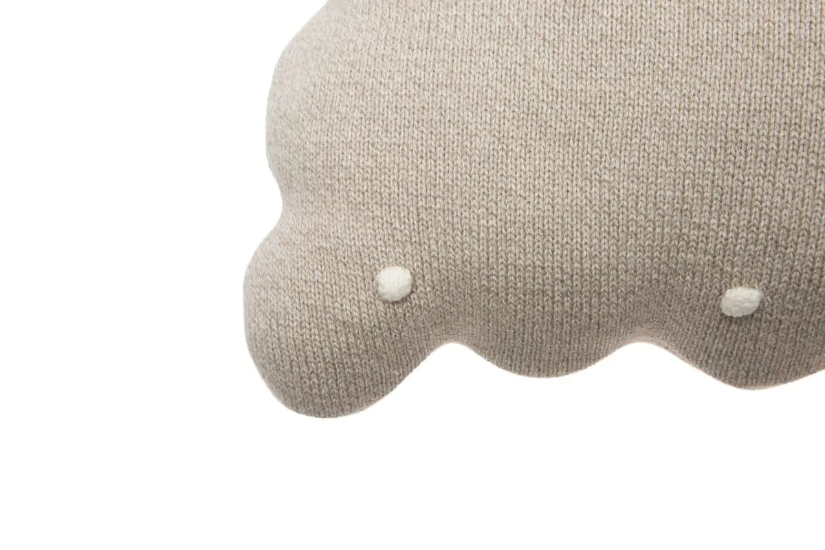 LORENA CANALS - Coussin Tricoté Biscuit Dune Blanc