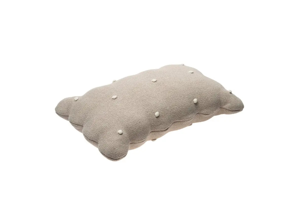 LORENA CANALS - Coussin Tricoté Biscuit Dune Blanc
