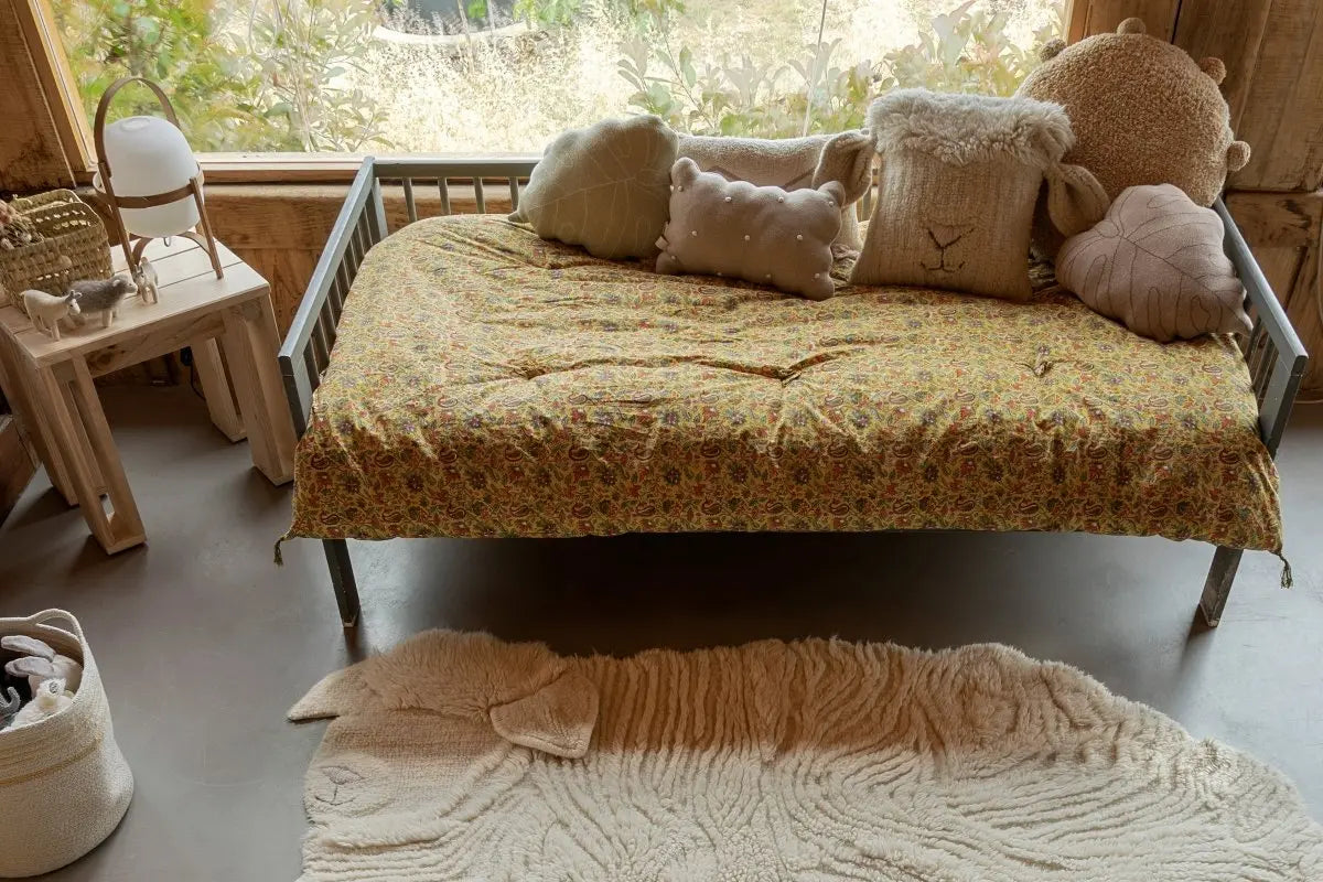 LORENA CANALS - Coussin Tricoté Biscuit Dune Blanc