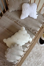 LORENA CANALS - Coussin Tricoté Biscuit Dune Blanc