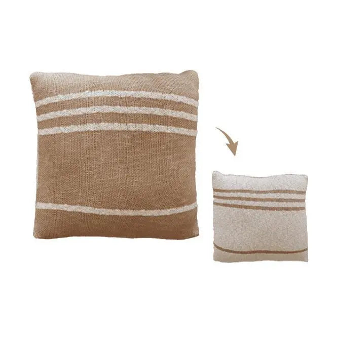LORENA CANALS - Coussin Tricoté Duetto Powder - Naturel