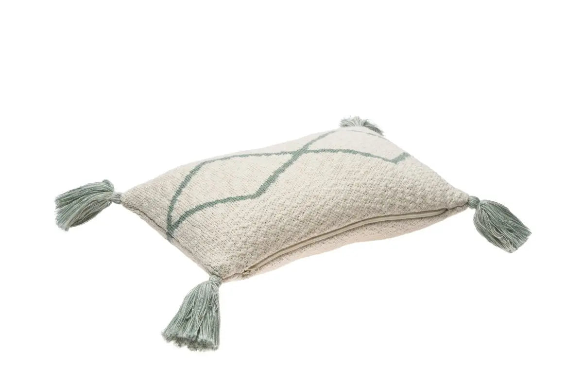 LORENA CANALS - Coussin Tricoté Little Oasis Nat - Indus Blue