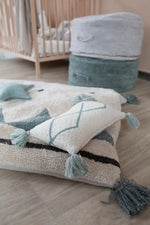 LORENA CANALS - Coussin Tricoté Little Oasis Nat - Indus Blue