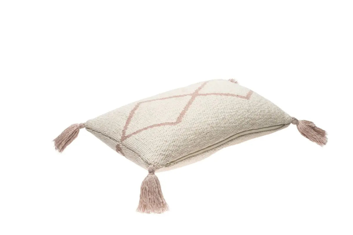 LORENA CANALS - Coussin Tricoté Little Oasis Nat - Rose Pâle