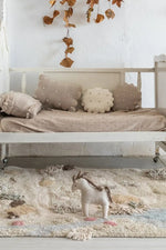 LORENA CANALS - Coussin Tricoté Rond Biscuit Dune Blanc