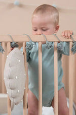 LORENA CANALS - Coussin Tricoté Rond Biscuit Dune Blanc