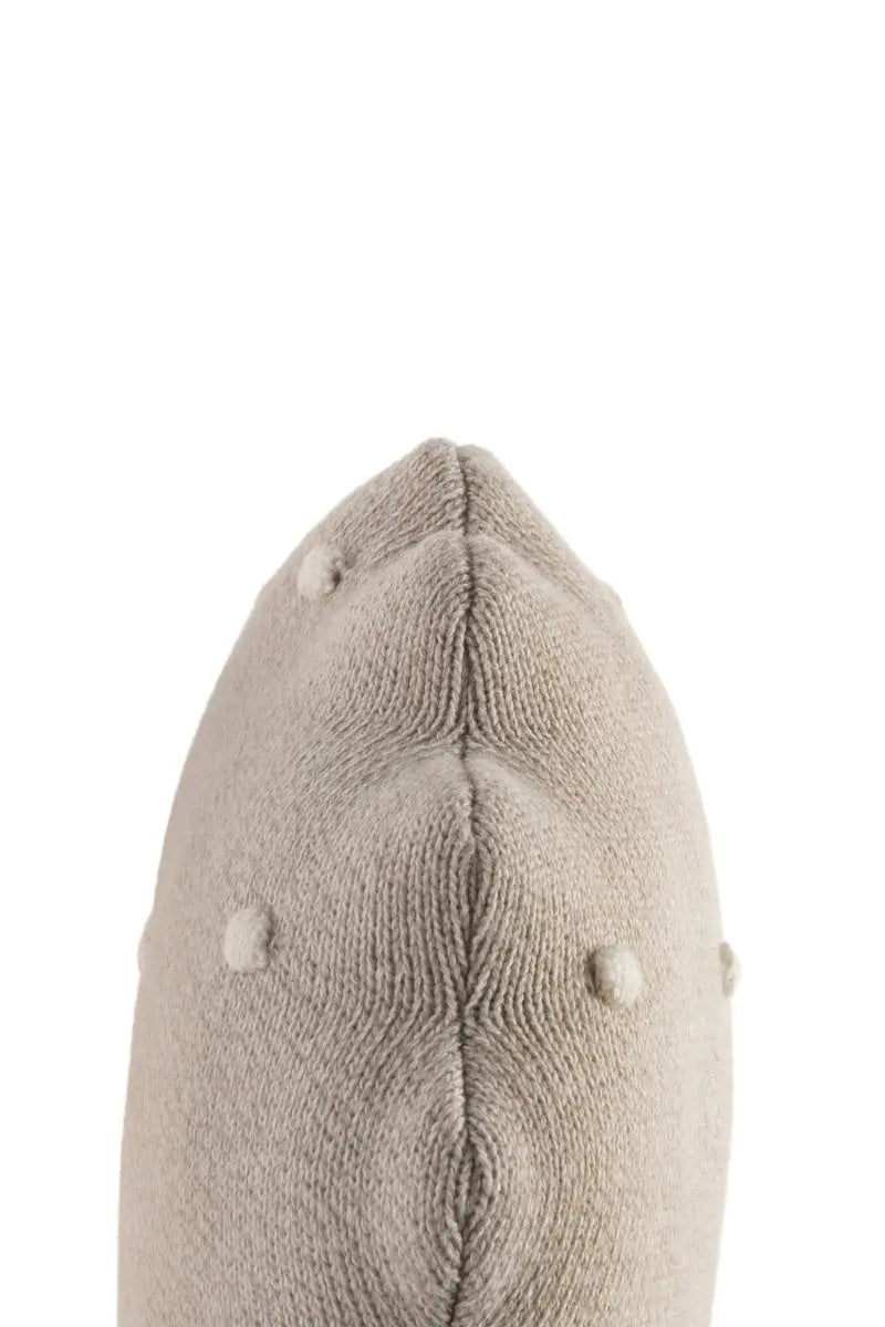 LORENA CANALS - Coussin Tricoté Rond Biscuit Dune Blanc