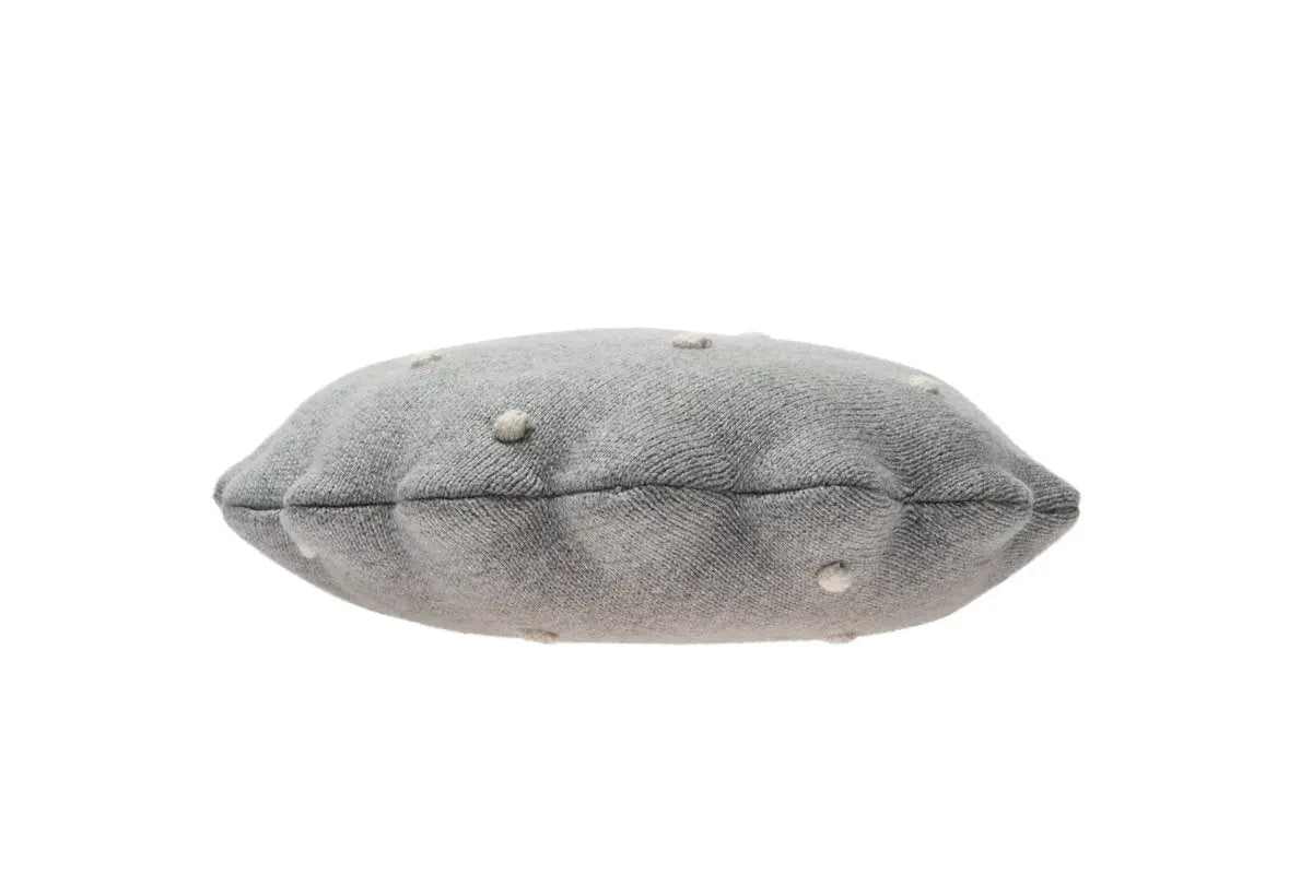LORENA CANALS - Coussin Tricoté Rond Biscuit Gris