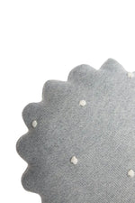 LORENA CANALS - Coussin Tricoté Rond Biscuit Gris
