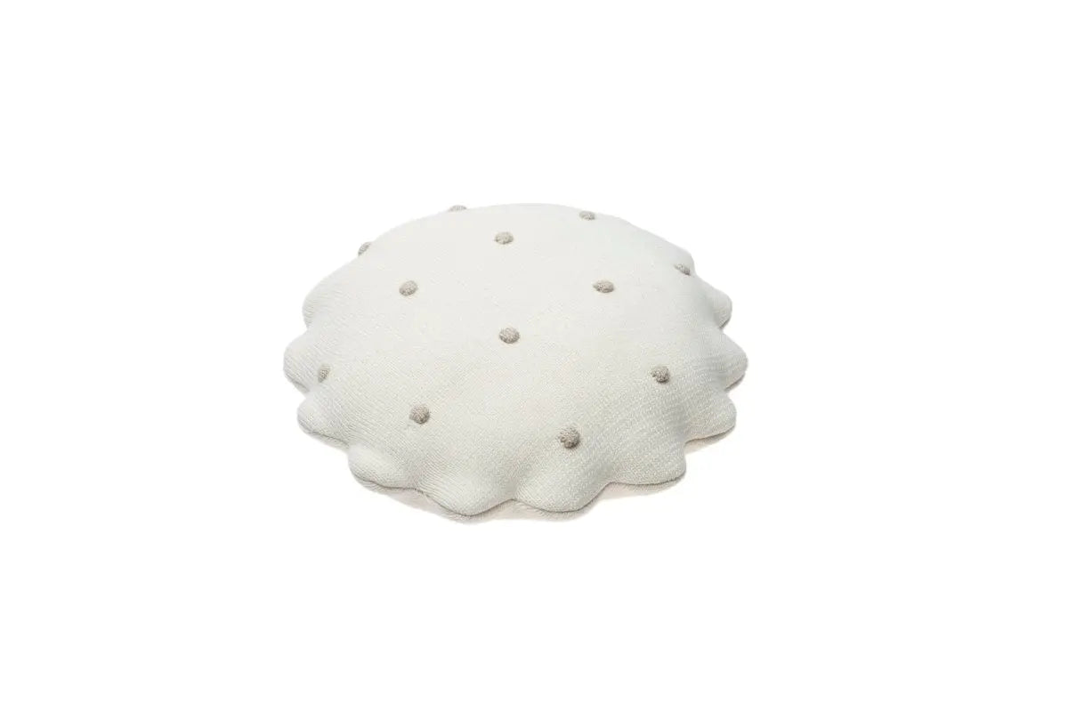 LORENA CANALS - Coussin Tricoté Rond Biscuit Ivoire