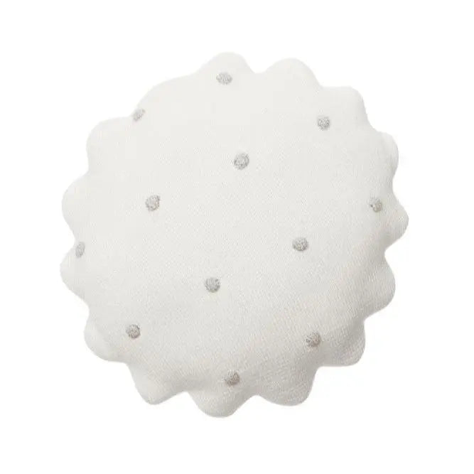 LORENA CANALS - Coussin Tricoté Rond Biscuit Ivoire