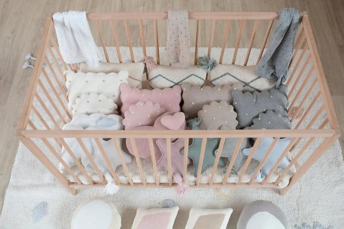 LORENA CANALS - Couverture Bébé Tricot Biscuit Dune Blanc