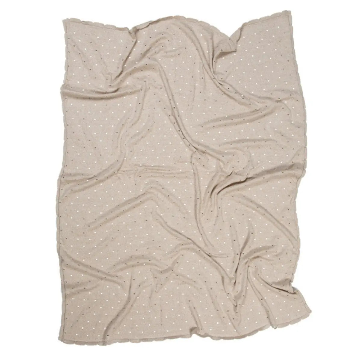 LORENA CANALS - Couverture Bébé Tricot Biscuit Dune Blanc
