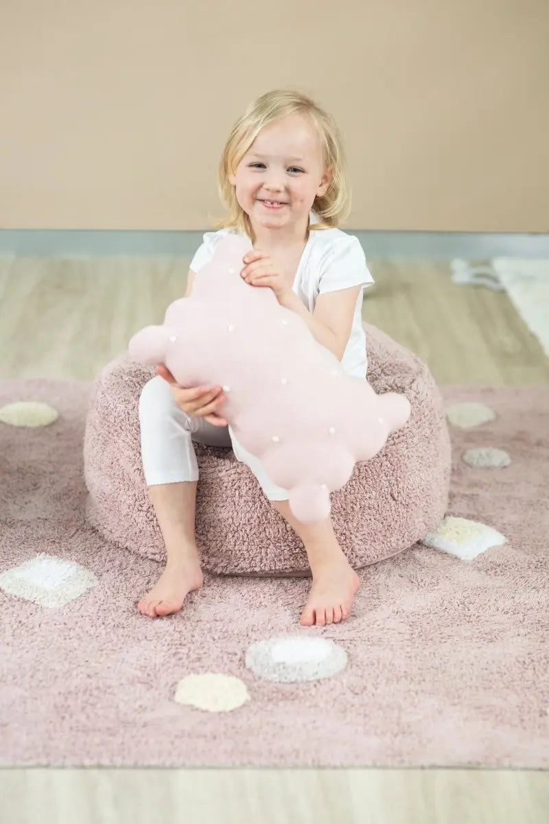 LORENA CANALS - Couverture Bébé Tricot Biscuit Dune Blanc