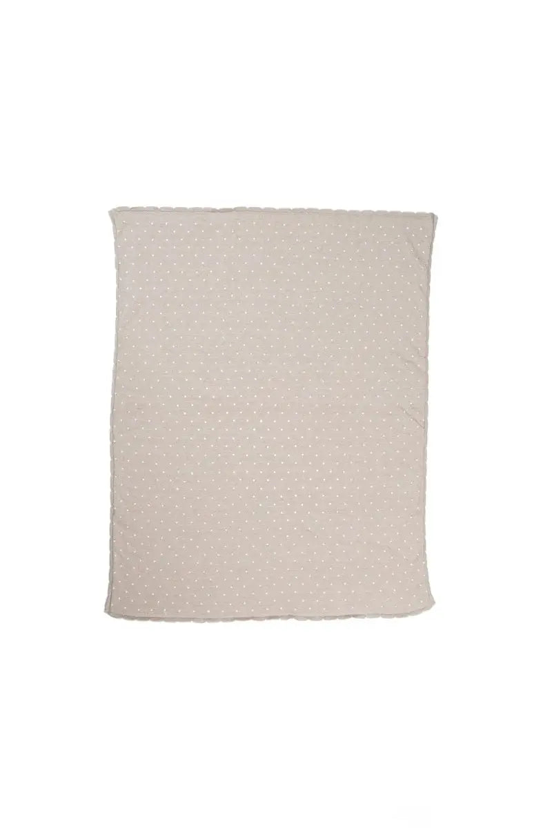 LORENA CANALS - Couverture Bébé Tricot Biscuit Dune Blanc
