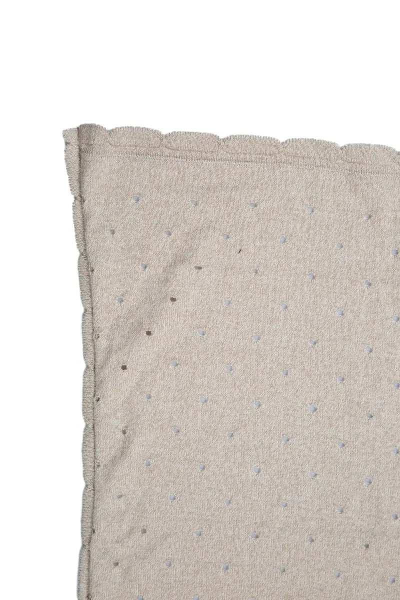 LORENA CANALS - Couverture Bébé Tricot Biscuit Dune Blanc