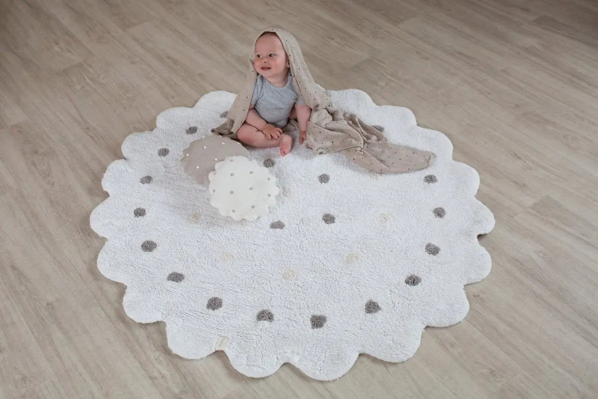 LORENA CANALS - Couverture Bébé Tricot Biscuit Dune Blanc