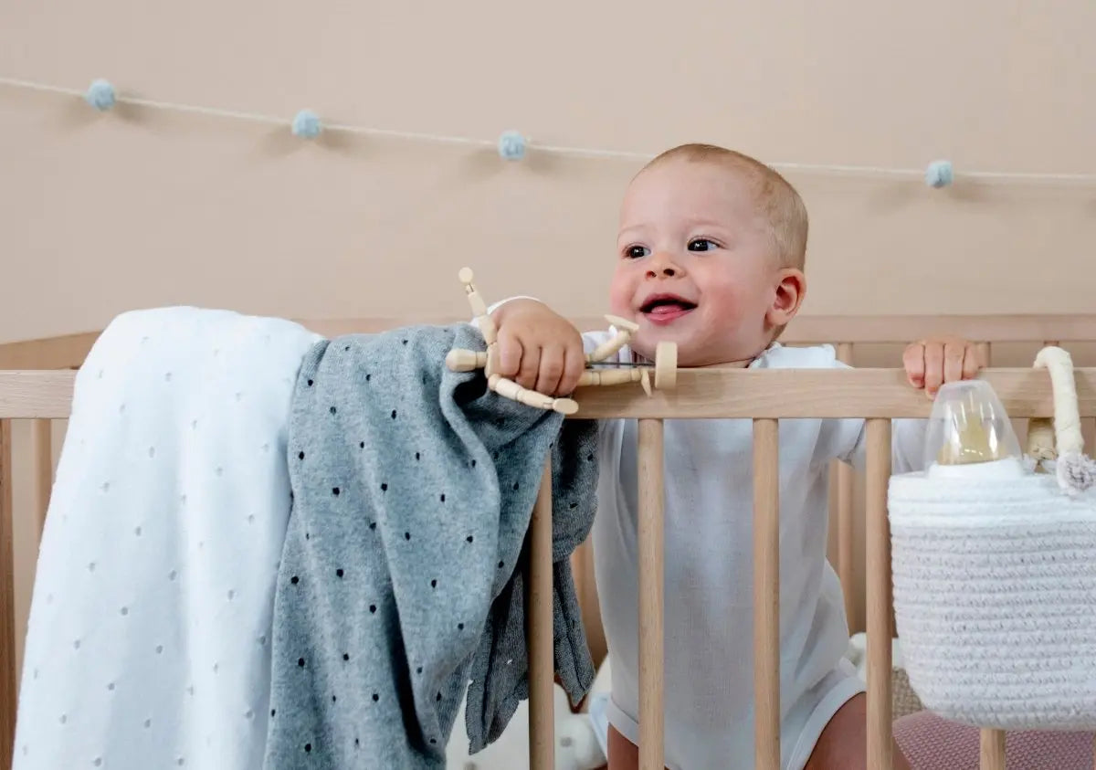 LORENA CANALS - Couverture Bébé Tricotée Biscuit Blanc