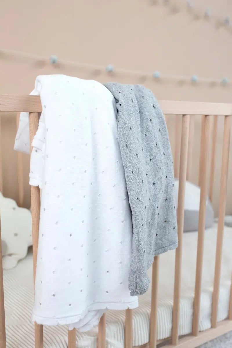 LORENA CANALS - Couverture Bébé Tricotée Biscuit Gris