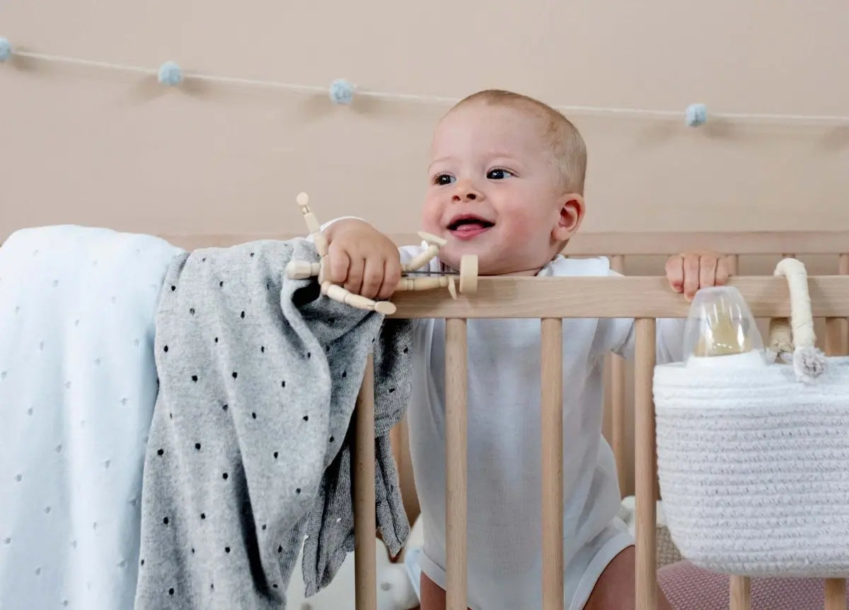 LORENA CANALS - Couverture Bébé Tricotée Biscuit Gris