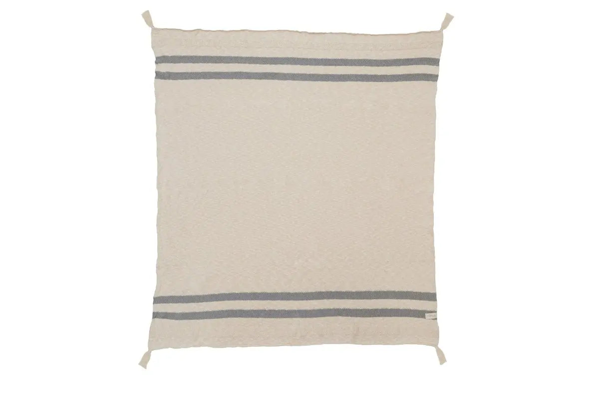 LORENA CANALS - Couverture Tricot Stripes Naturel - Gris