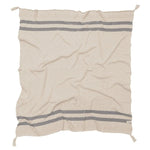 LORENA CANALS - Couverture Tricot Stripes Naturel - Gris