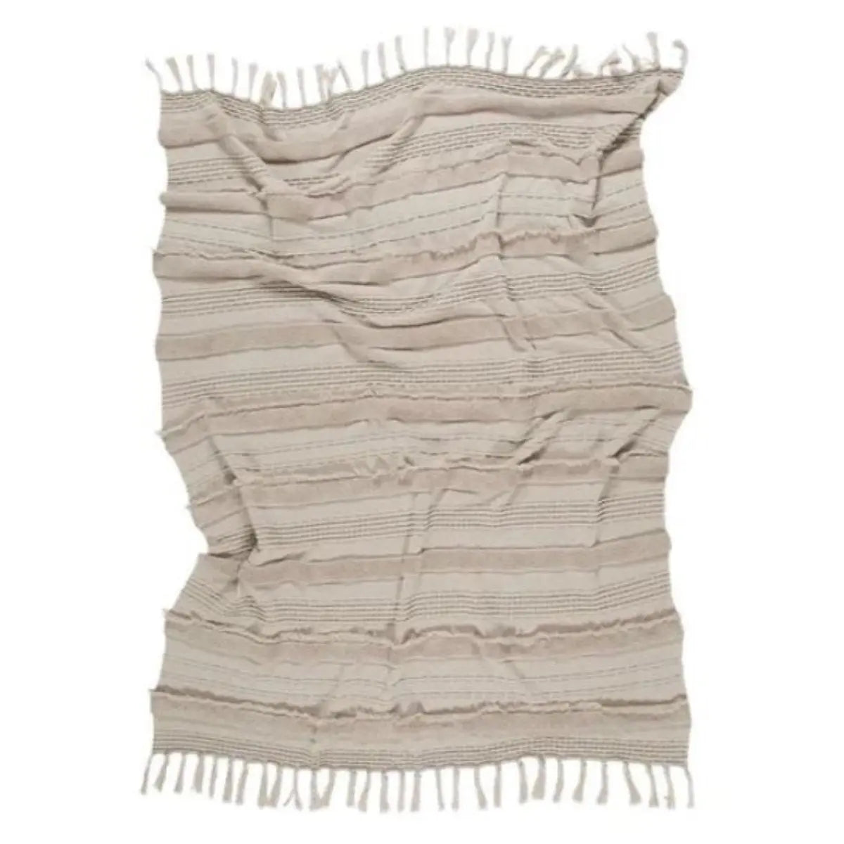 LORENA CANALS - Couverture Tricotée Air Dune Blanc