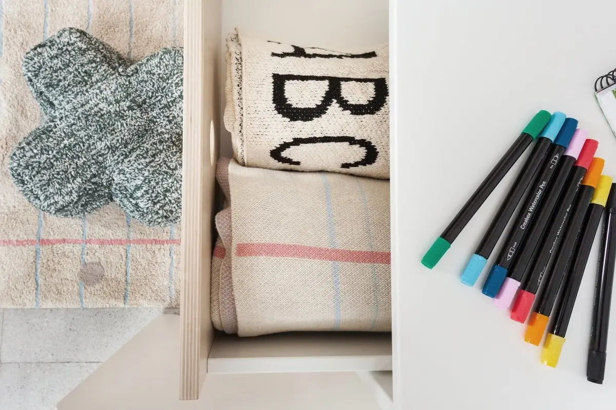 LORENA CANALS - Couverture Tricotée Pour Bébé Abc - Naturel/Noir