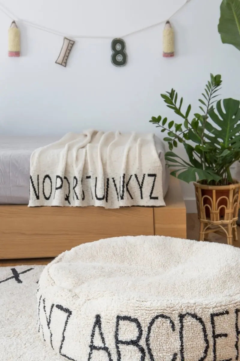 LORENA CANALS - Couverture Tricotée Pour Bébé Abc - Naturel/Noir