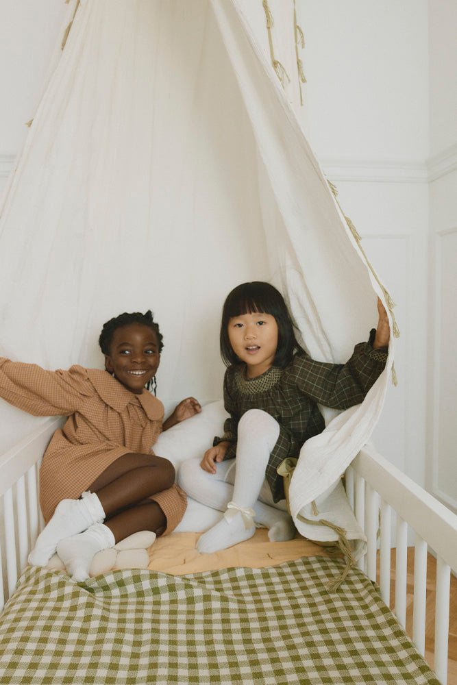 LORENA CANALS - Couverture Tricotée Vichy Matcha