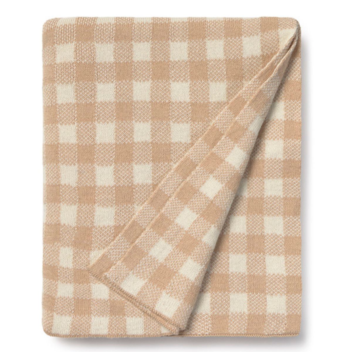 LORENA CANALS - Couverture Tricotée Vichy Rose