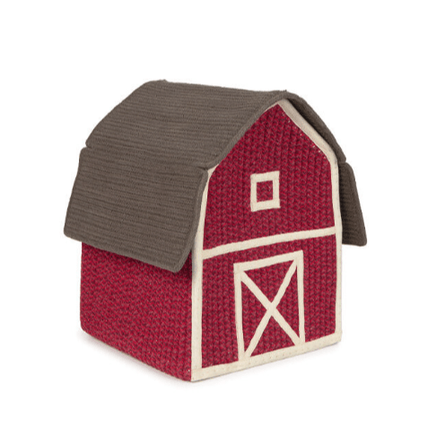 LORENA CANALS - Panier en Forme de Maison de la Ferme - Rouge