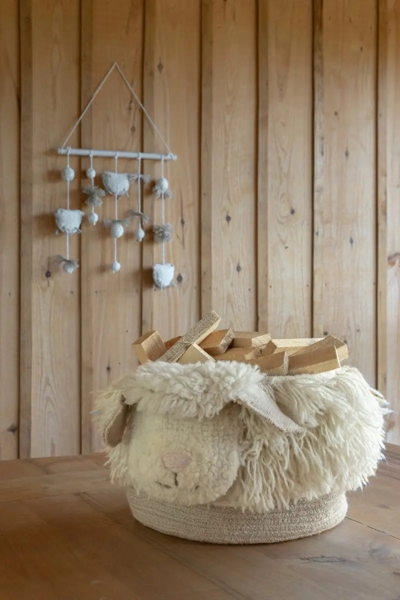 LORENA CANALS - Panier En Laine Mouton Rose Nez