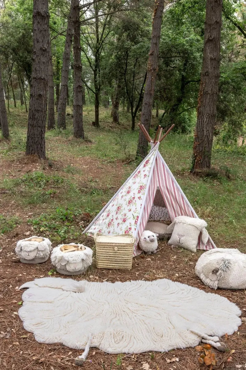LORENA CANALS - Panier En Laine Mouton Rose Nez